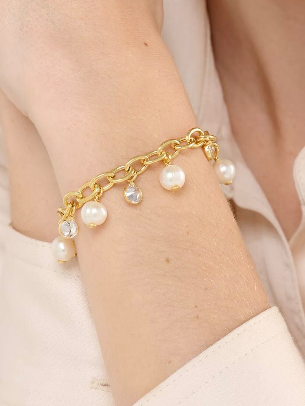 Honora x Diamonique Oval Rolo Charm Bracelet, Sterling Silver